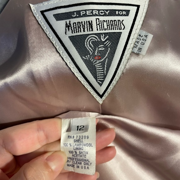 J. Percy dyed fox Fur 100% Lambswool One button 100% Satin Lined Timeless pastel - Picture 6 of 6